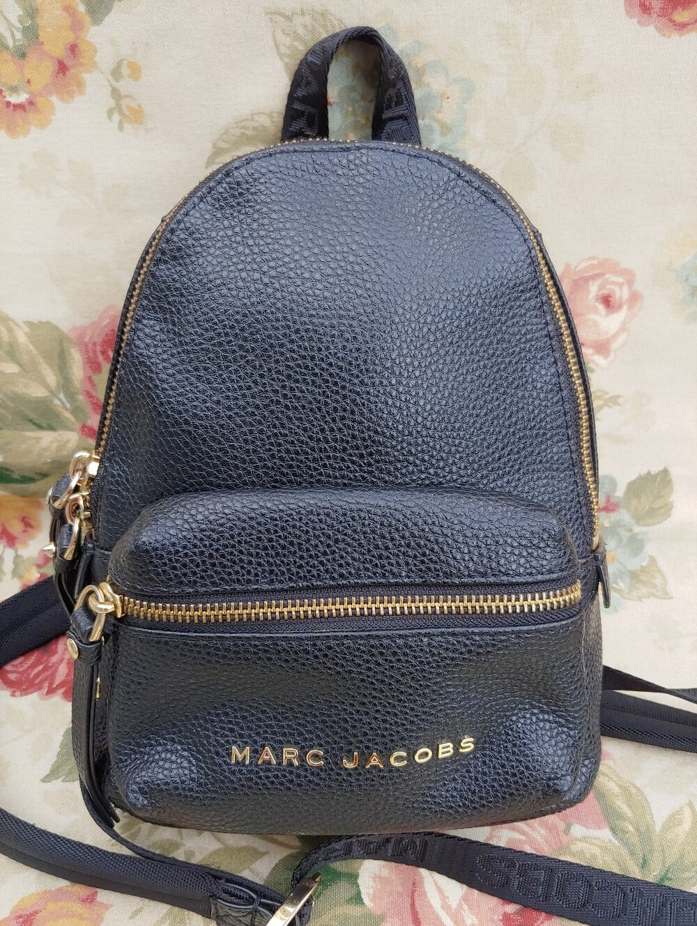 Marc Jacobs New York Black Pebbled Leather Mini Backpack